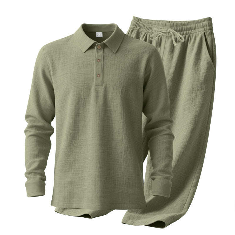 Herren Freizeit-Polohemd mit bequemen Baumwoll-Jogginghosen Aliams