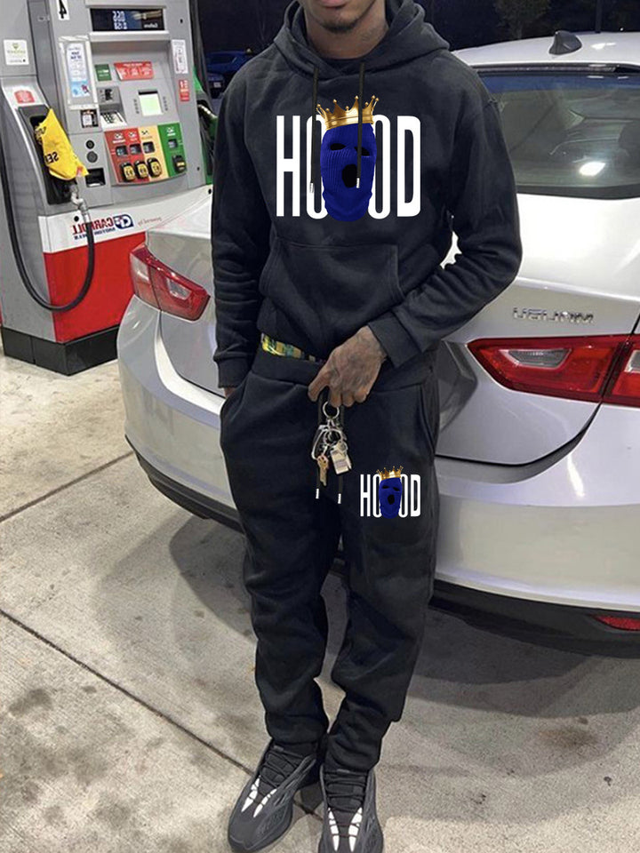 Herren Hoodie und Jogginghose Set mit auffälligem Grafikdesign Aliams