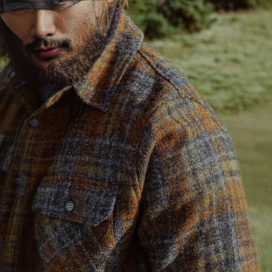 Herren Gemusterte Flanelljacke mit praktischen Taschen Aliams