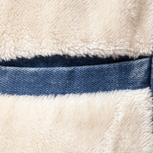 Herren Denimjacke mit warmem Fleecefutter und praktischen Taschen Aliams