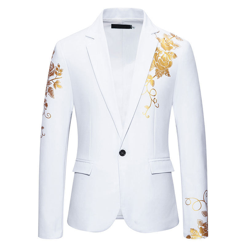 Herren eleganter Blazer mit floralem Stickdesign und feinen Details Aliams