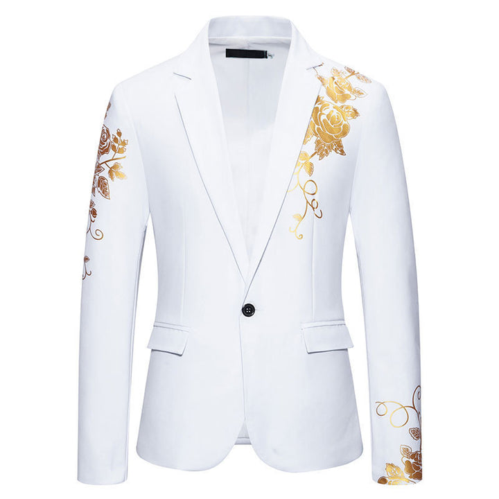 Herren eleganter Blazer mit floralem Stickdesign und feinen Details Aliams
