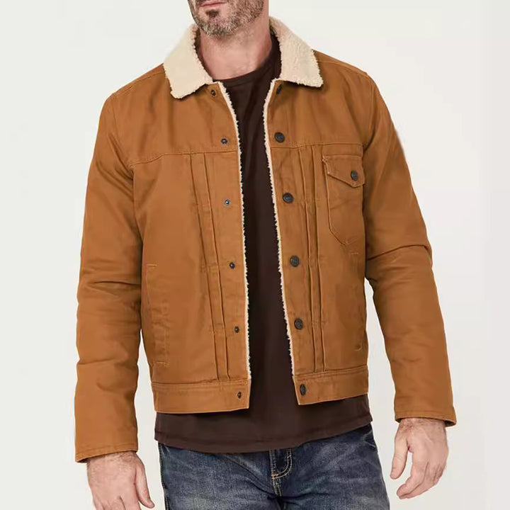 Herren bequeme Arbeitsjacke mit Fleece-Fütterung und vielseitigen Taschen Aliams