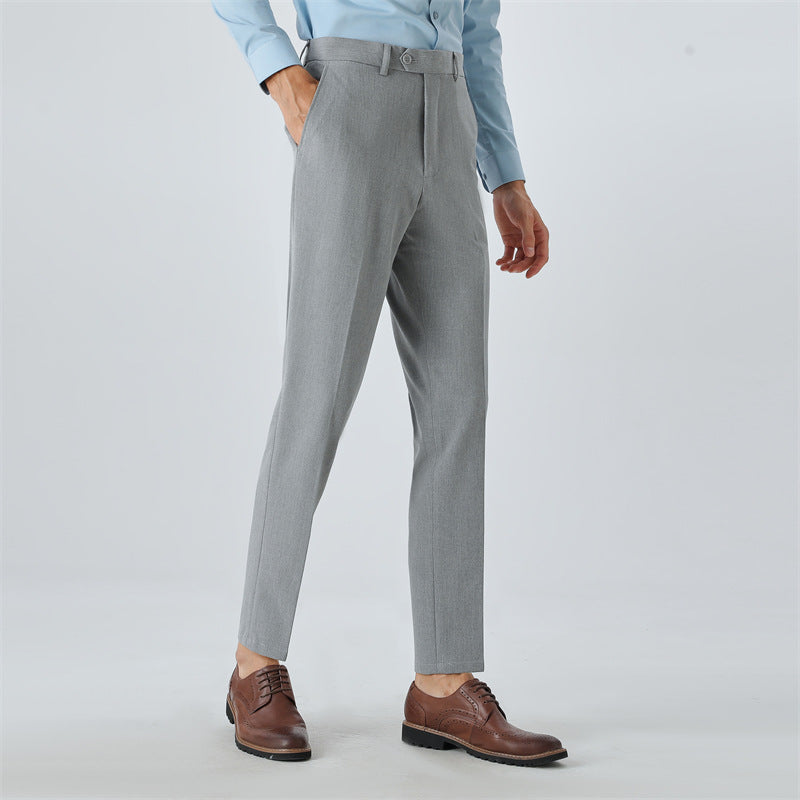 Herren elegante Anzughose mit schmalem Schnitt und feinem Muster Aliams