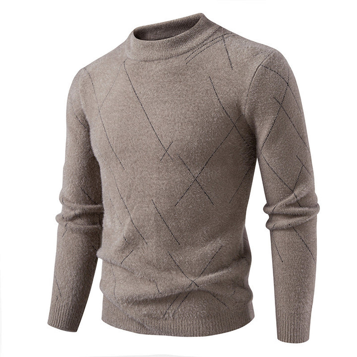 Herren Feiner Strickpullover mit modernem Zopfmuster Aliams