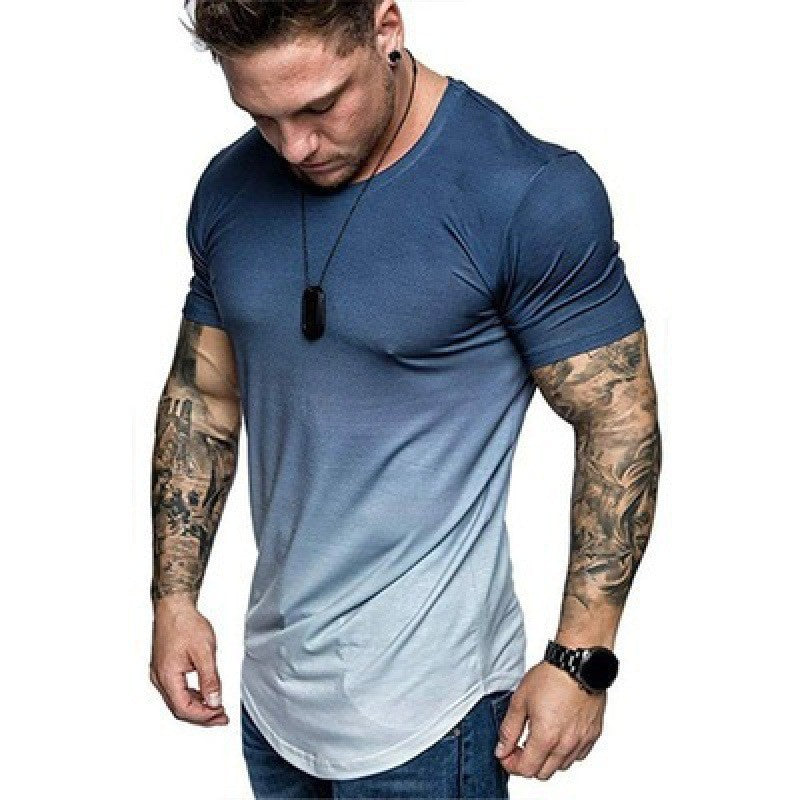 Herren Sportliches T-Shirt mit modernem Farbverlauf und figurbetonendem Schnitt Aliams