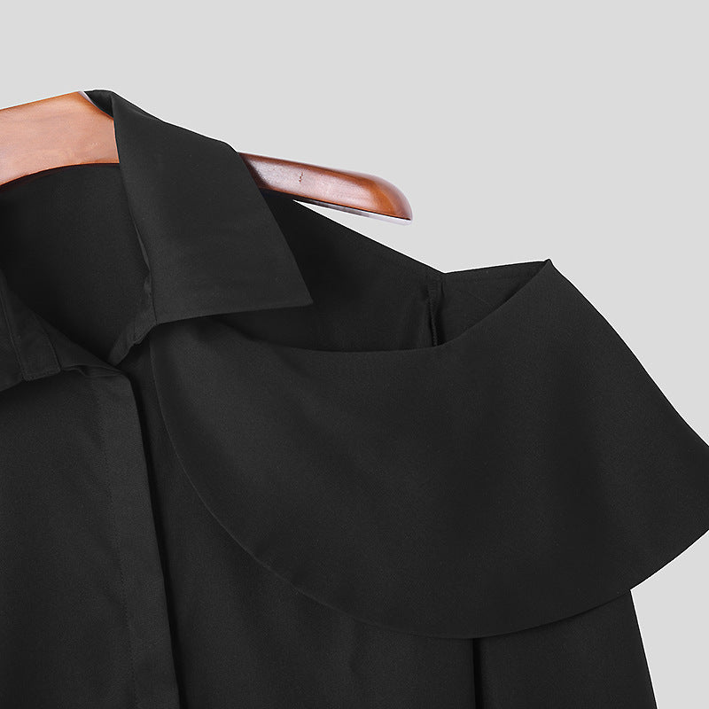 Damen Modische Bluse mit asymmetrischem Kragen und hochwertiger Verarbeitung Aliams