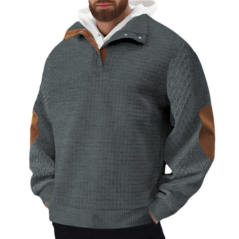 Herren Robuster Fleece-Pullover mit hohem Kragen und strukturiertem Design Aliams