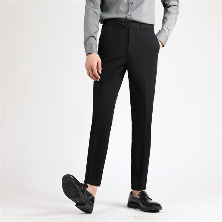 Herren elegante Anzughose mit schmalem Schnitt und feinem Muster Aliams