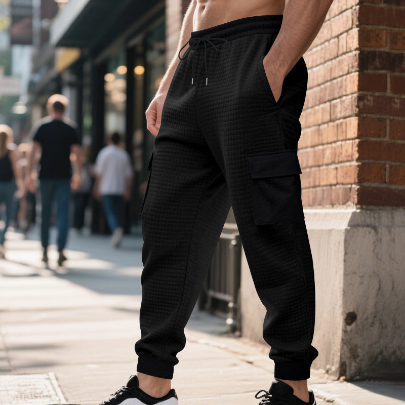 Herren Cargo-Jogginghose mit elastischem Bund und zahlreichen Taschen Aliams