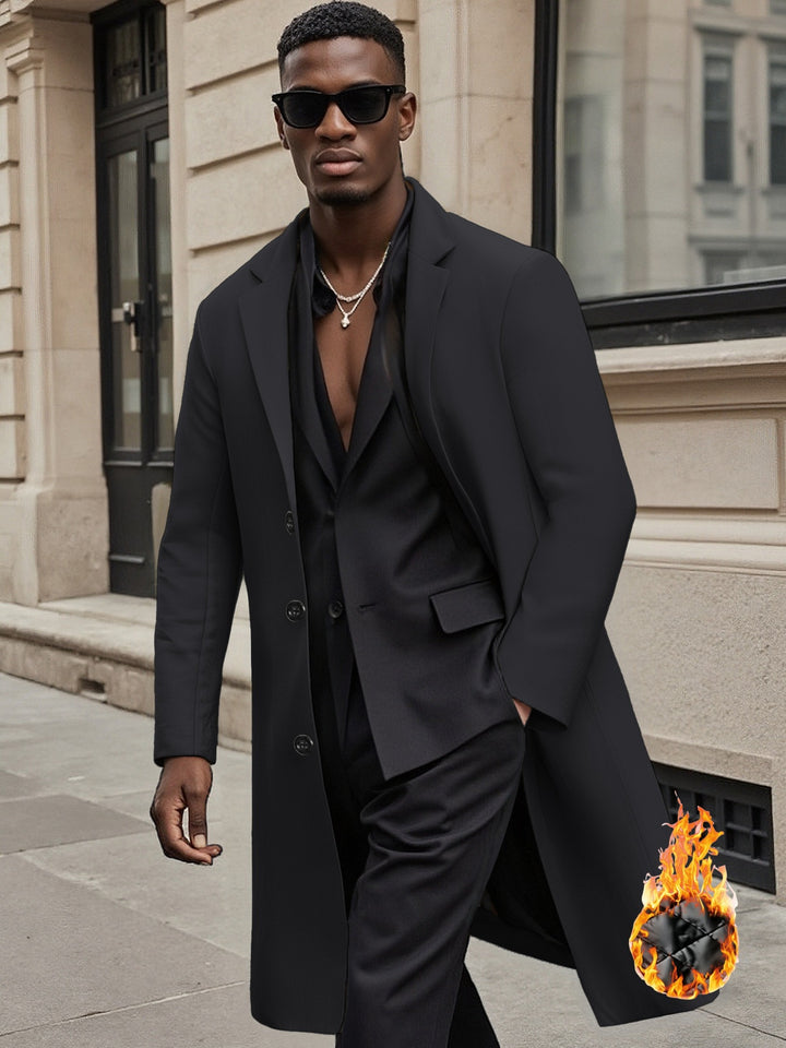 Herren eleganter und stilvoller langer Mantel Aliams