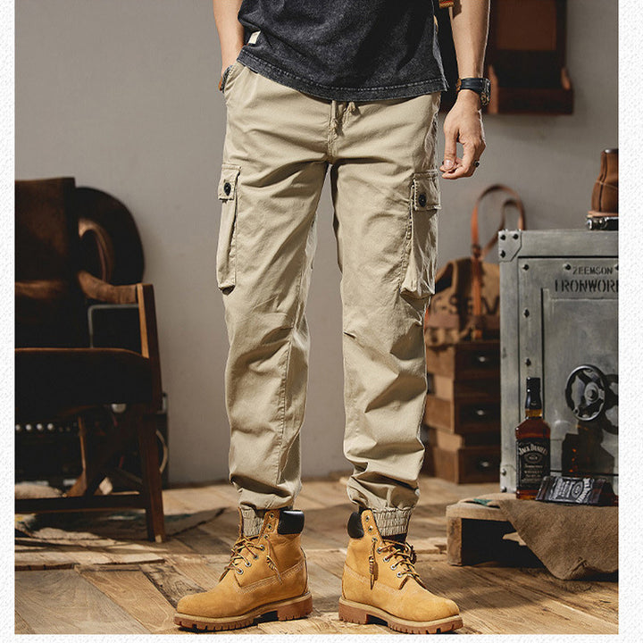 Herren Cargohose mit elastischem Bund und mehreren praktischen Taschen Aliams
