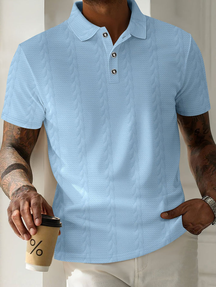 Herren Polohemd mit strukturiertem Design und eleganter Knopfleiste Aliams