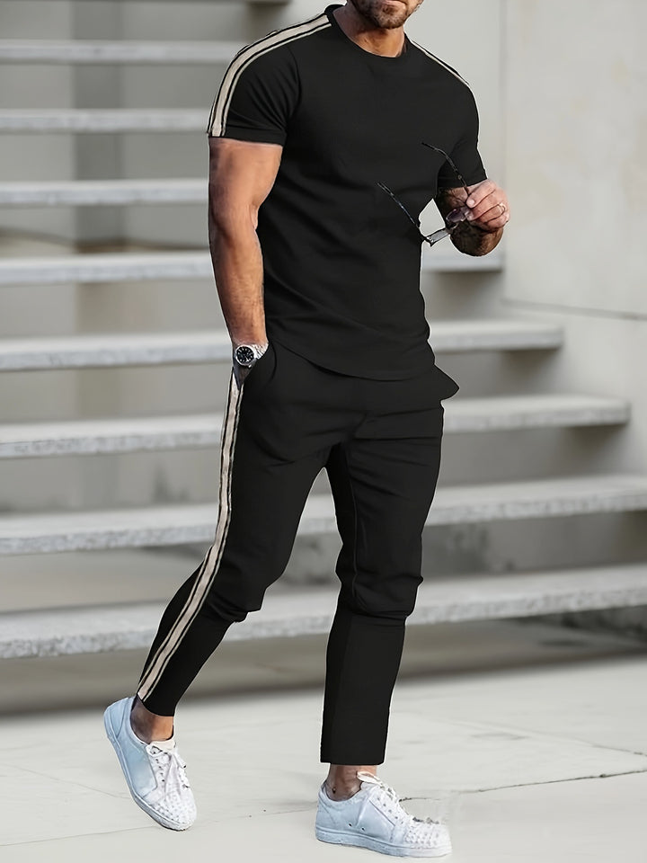 Herren Sportliches Trikot und Jogginghose-Set mit seitlichen Details Aliams