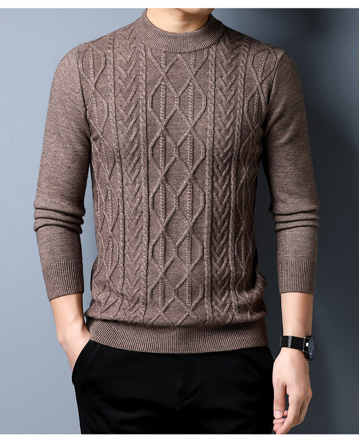 Herren Strickpullover mit strukturiertem Zopfmuster Aliams