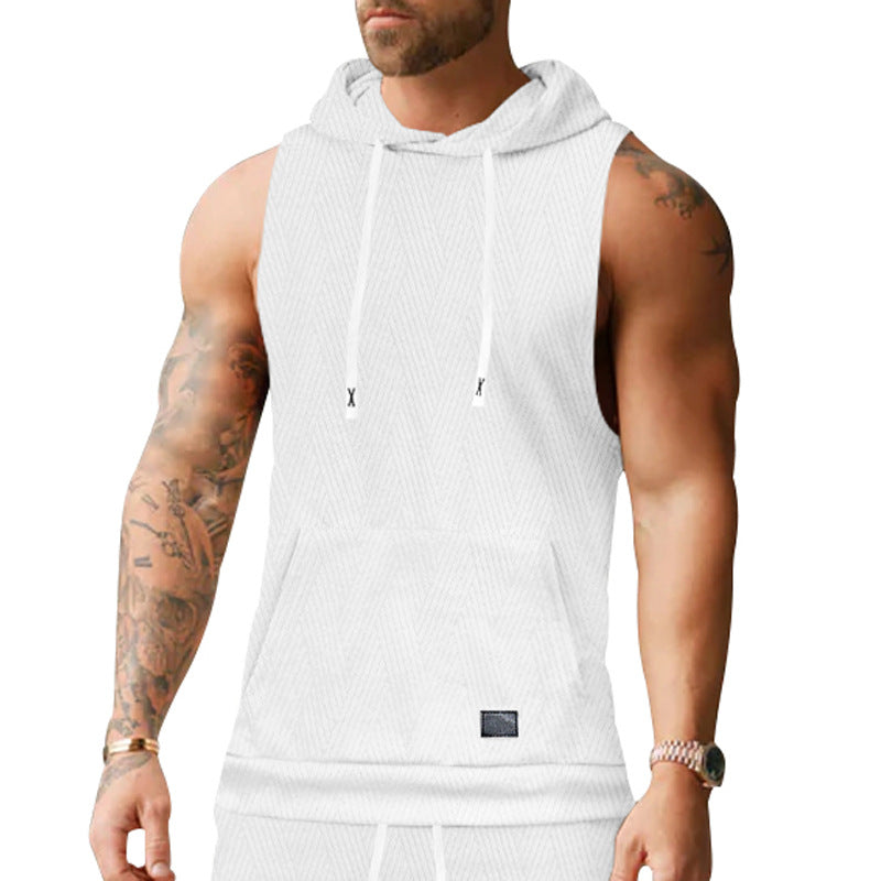 Unisex ärmelloses Kapuzenshirt mit Struktur Aliams