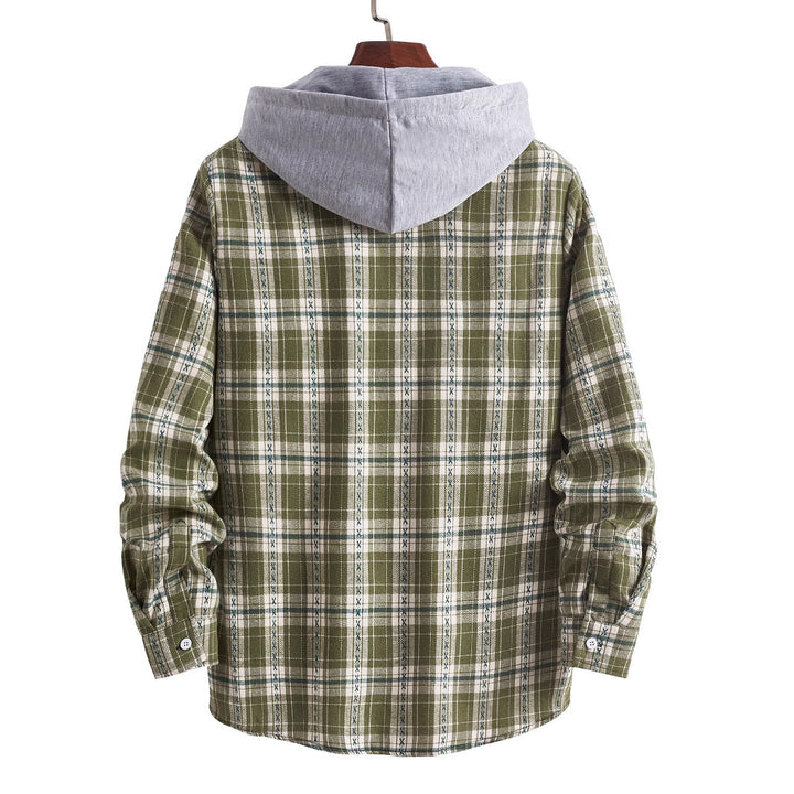 Herren Flanellhemden mit integrierter Kapuze Aliams