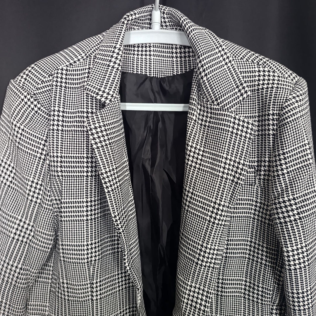 Herren eleganter Baumwoll-Blazer mit Hahnentrittmuster Aliams