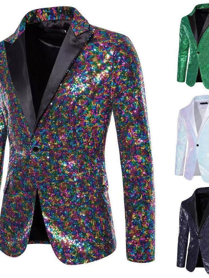 Herren eleganter Pailletten-Blazer mit edel dekorativen Akzenten Aliams