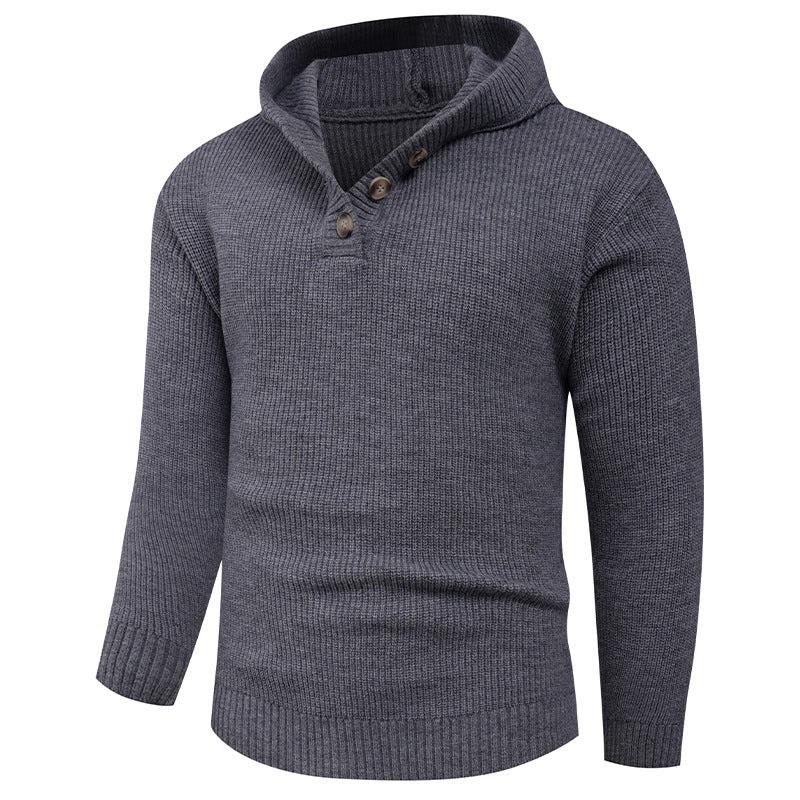 Herren Strickpullover mit hochabschließendem Kragen und Knopfdetails Aliams