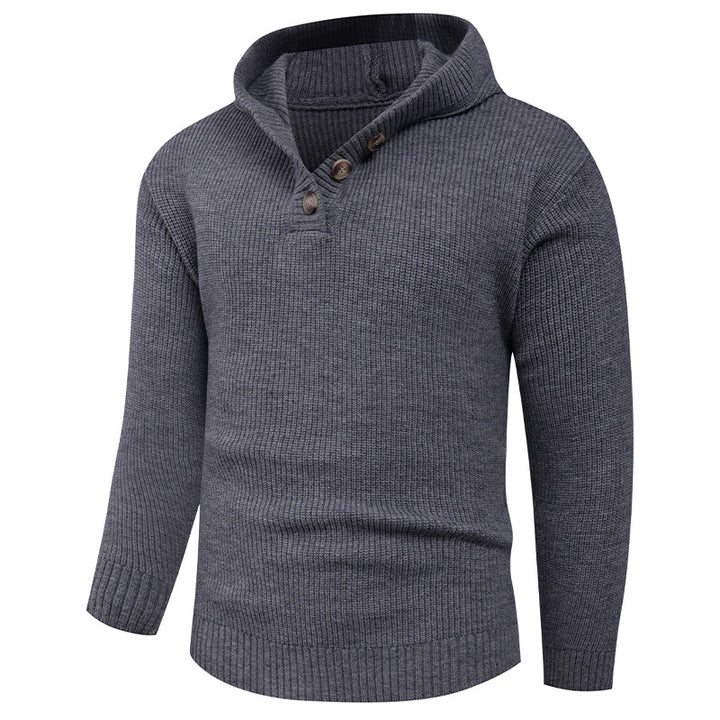Herren Strickpullover mit hochabschließendem Kragen und Knopfdetails Aliams
