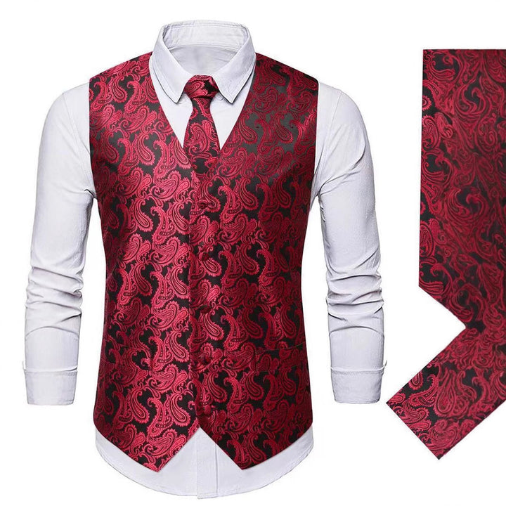 Herren elegante Weste mit Paisley-Muster Aliams