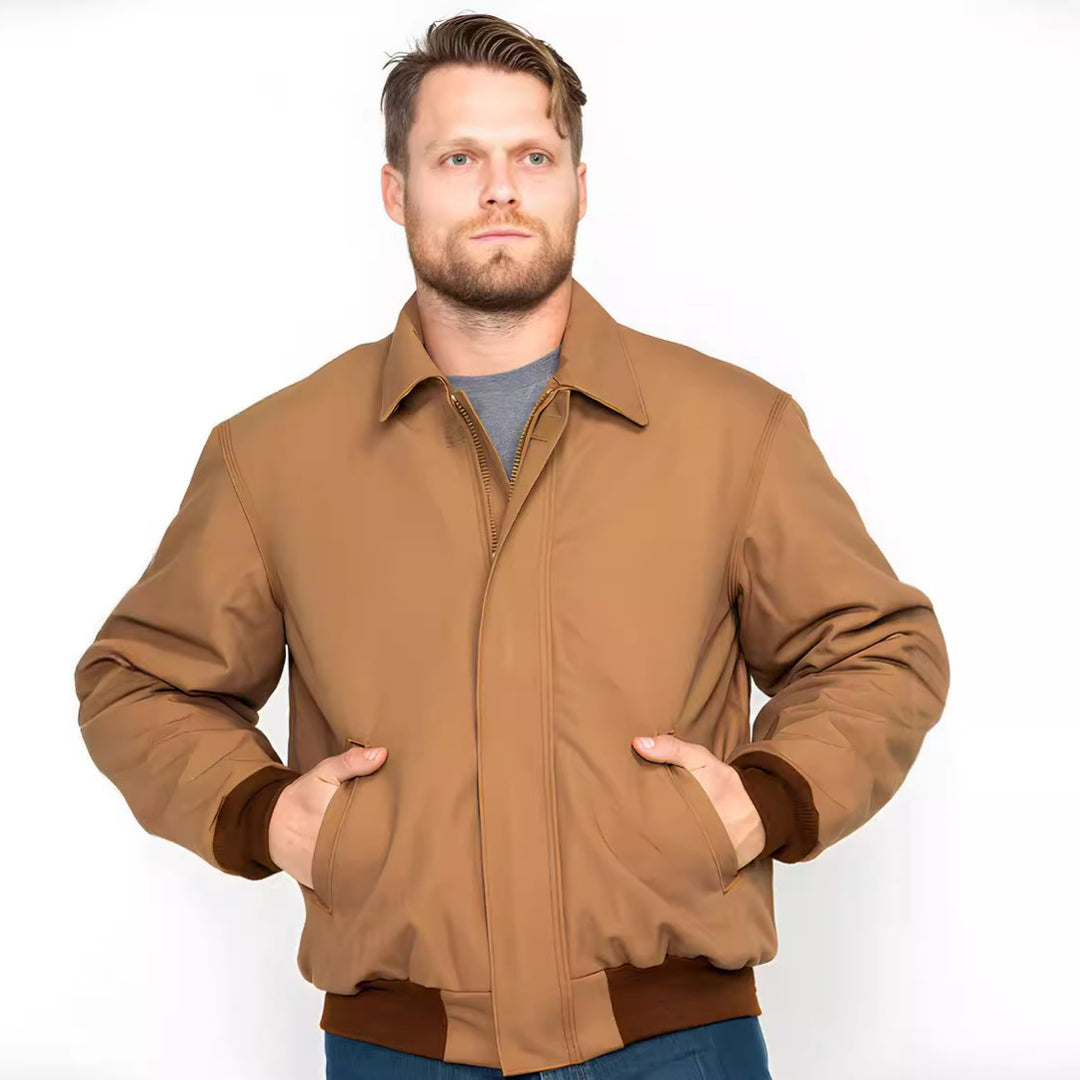 Herren stilvolle und wärmende Jacke mit doppeltem Reißverschluss Aliams