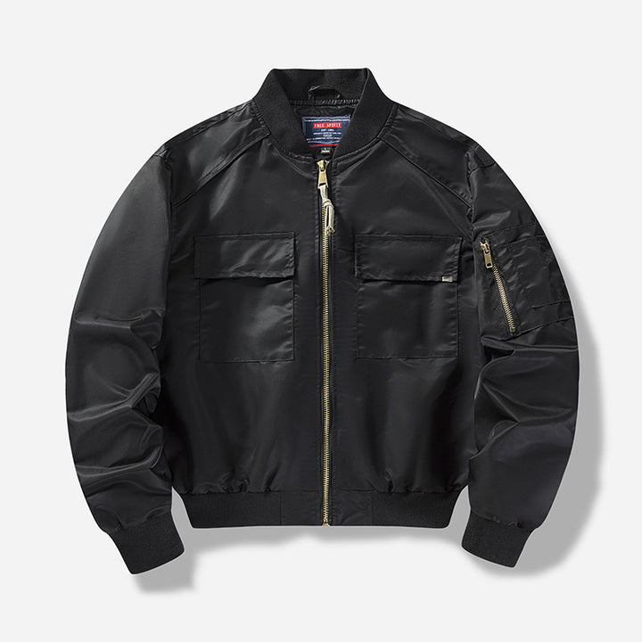 Herren Utility-Bomberjacke mit mehreren Taschen und modularem Design Aliams