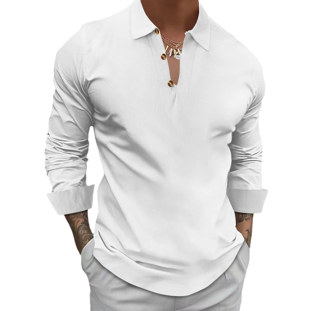 Herren Halblangarmhemd mit modernem V-Ausschnitt Aliams