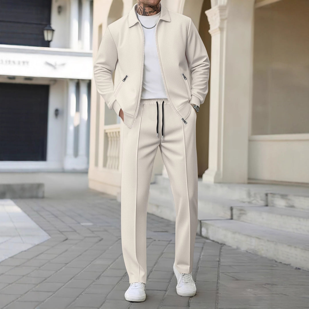 Herren Sportliches Freizeitanzug-Set mit modischem Strukturdesign Aliams