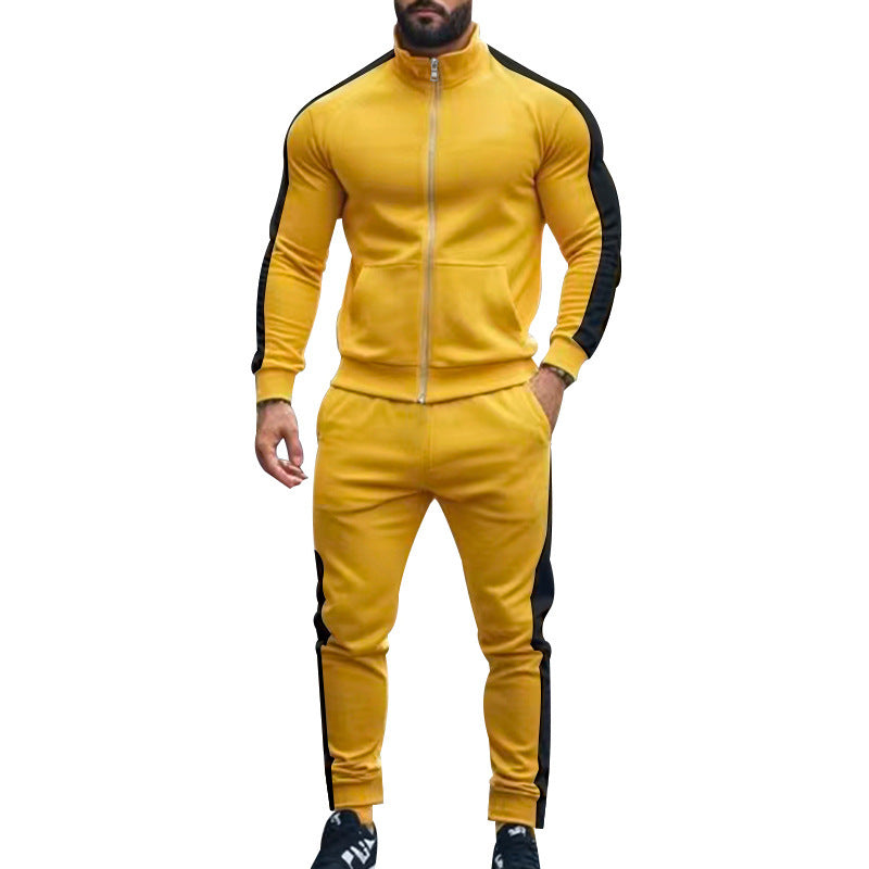 Herren Sportlicher Trainingsanzug mit modernem Stehkragen und praktischen Taschen Aliams