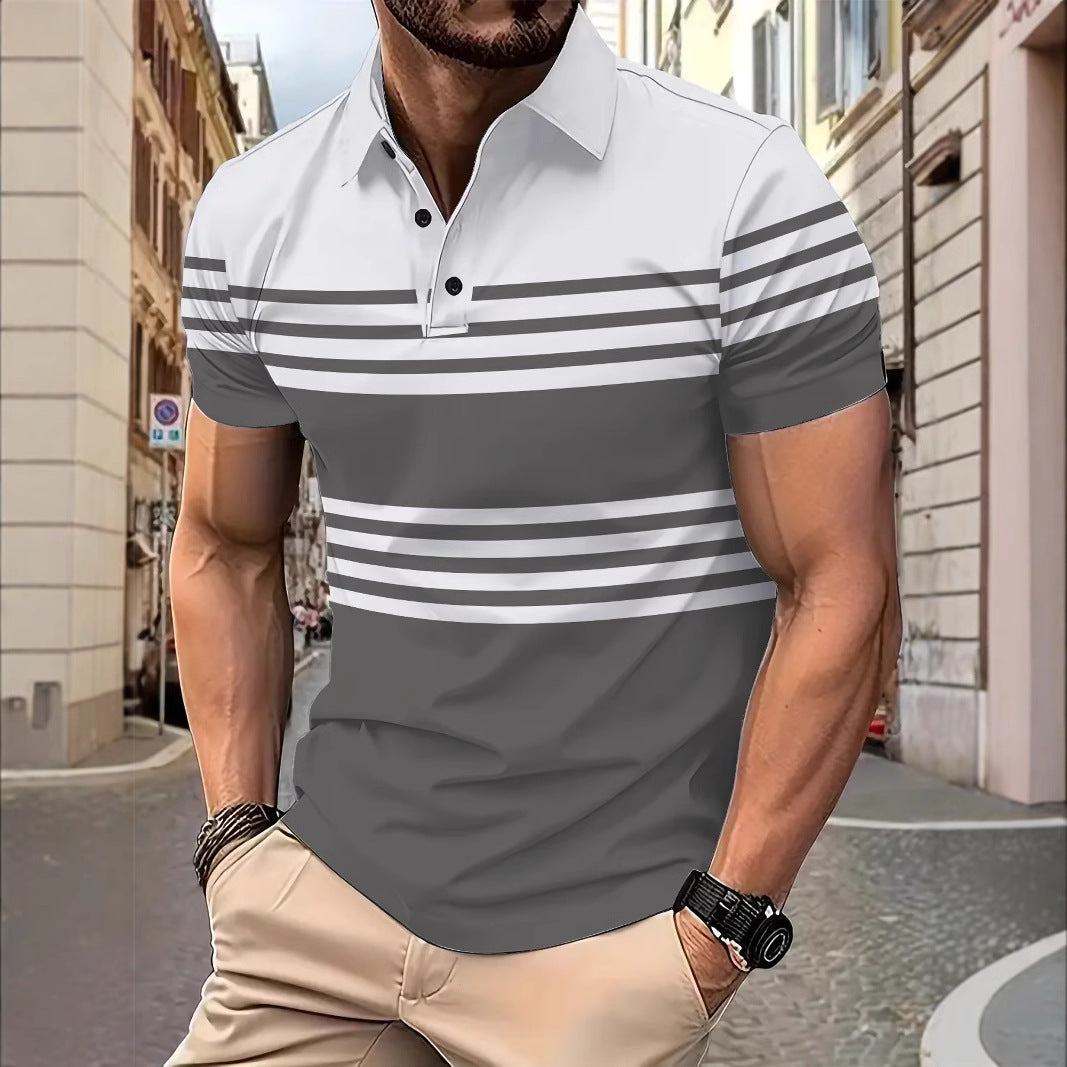 Herren Poloshirt mit modernen Streifen und hochwertigen Materialien Aliams