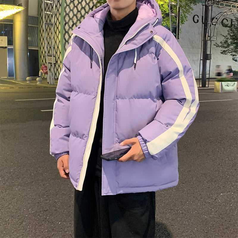 Herren funktionale Winterjacke mit Kapuze und gestepptem Futter Aliams