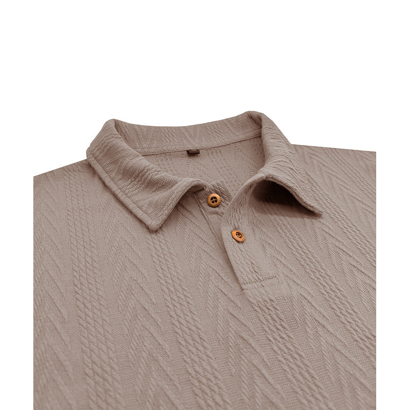 Herren Poloshirt mit strukturiertem Jacquard-Muster und modischem Kragen Aliams