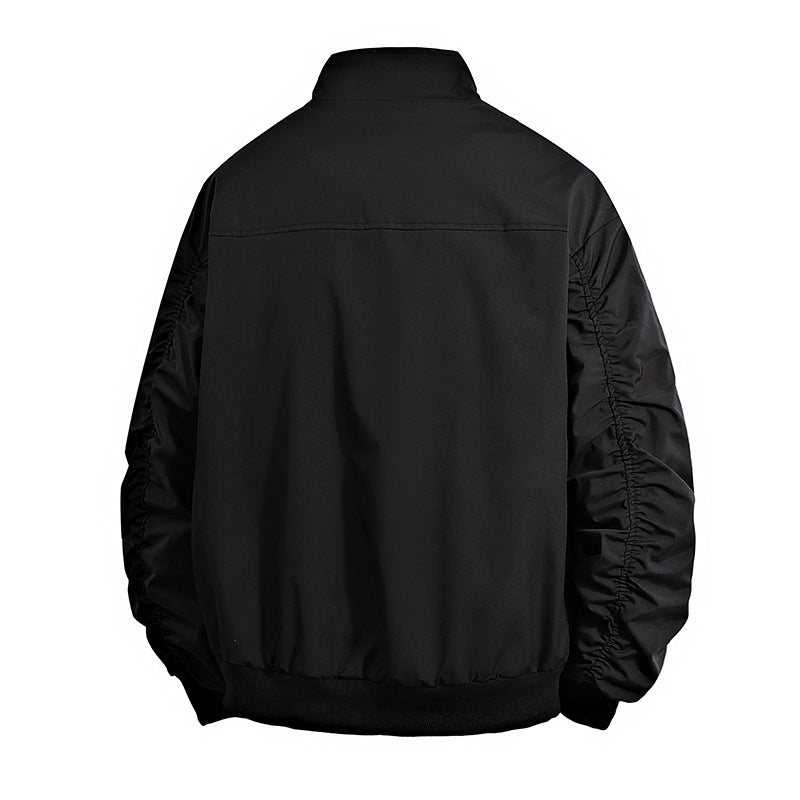 Herren praktische Übergangsjacke mit hohem Kragen und vielseitigen Taschen Aliams