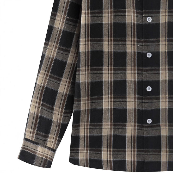 Herren kariertes Hemd mit Brusttasche und lockerem Schnitt Aliams