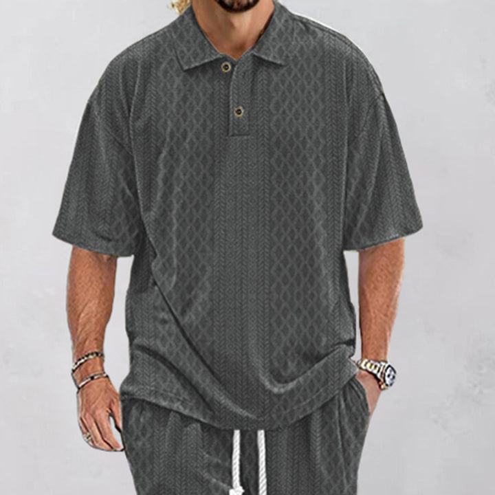 Herren Polohemd mit strukturiertem Design und bequemer Passform Aliams