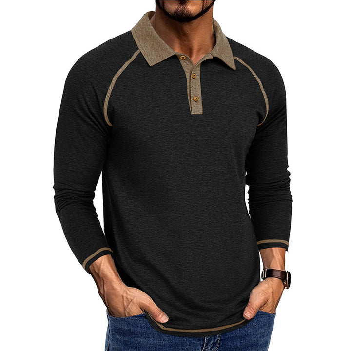 Herren Sportliches Langarm-Poloshirt mit modischem Raglan-Schnitt Aliams