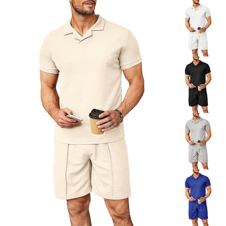 Herren Freizeit Polo- und Shorts-Set aus atmungsaktivem Material Aliams