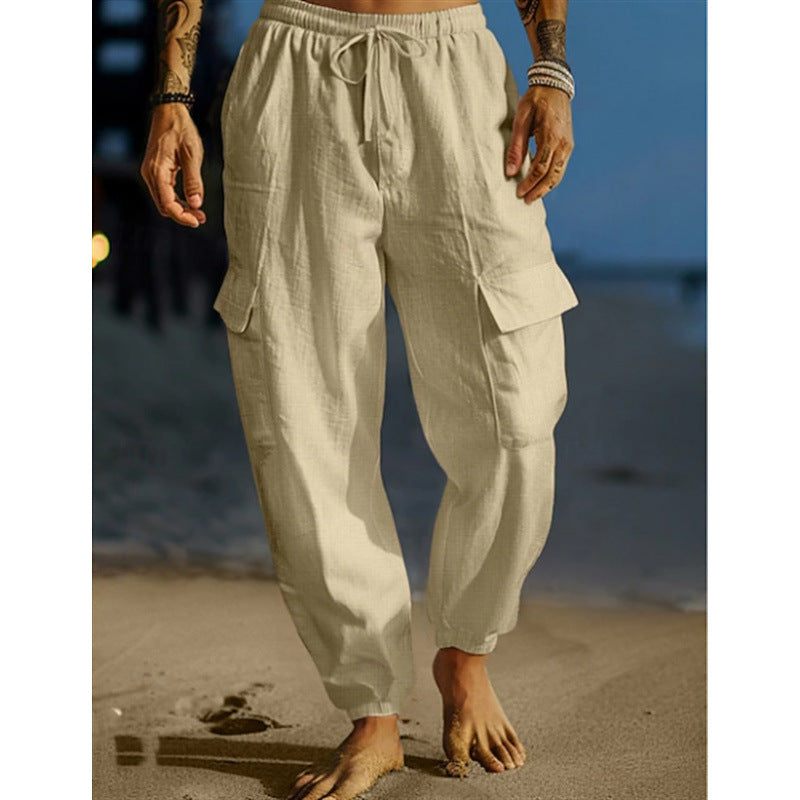 Herren cargo-hose mit elastischem Bund und praktischen Seitentaschen Aliams