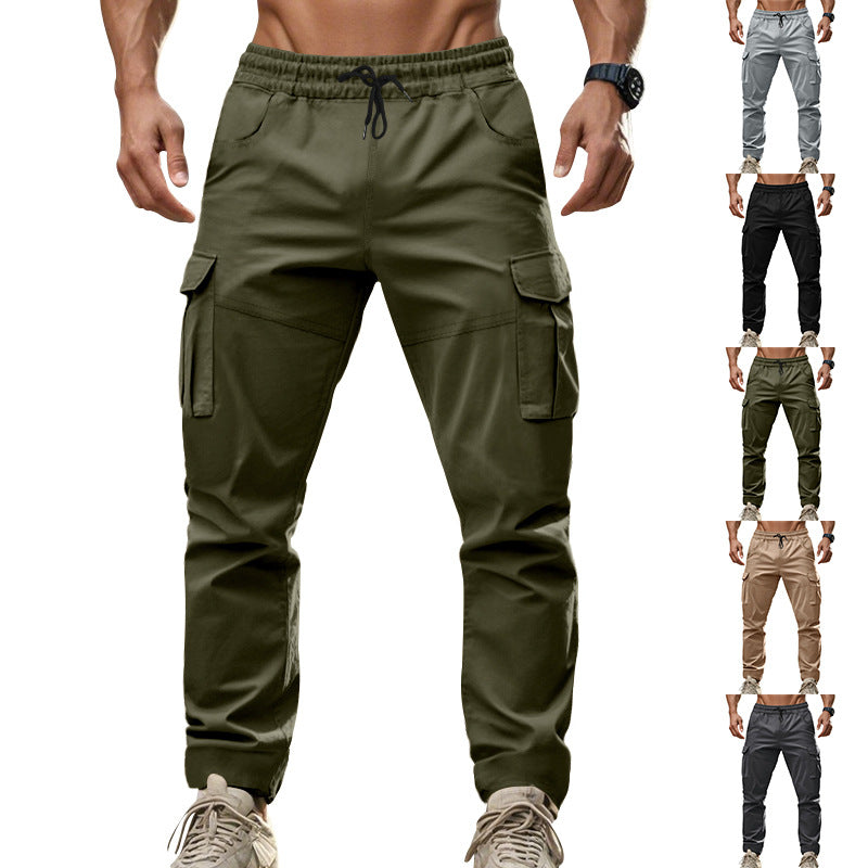 Herren Cargo-Hose mit funktionalen Seitentaschen und elastischem Bund Aliams