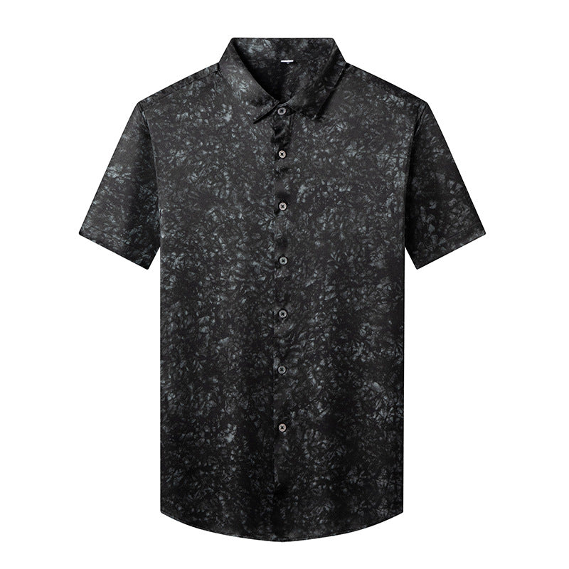 Herren Kurzarmhemd mit eleganter Marmor-Optik Aliams