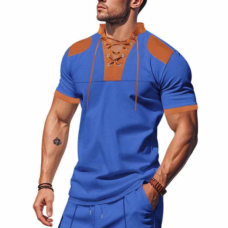 Herren Freizeit-T-Shirt mit innovativem Kragen und sportlichem Design Aliams