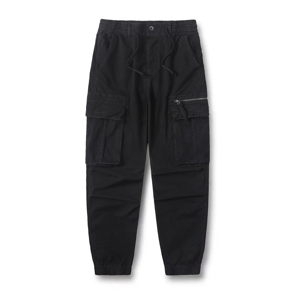 Herren Cargo-Hose mit elastischem Bund und praktischen Reißverschluss-Taschen Aliams