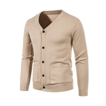 Herren Eleganter V-Ausschnitt Strickcardigan Aliams