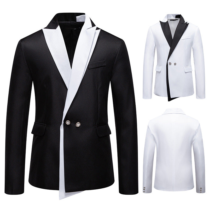 Herren Eleganter Smoking-Blazer mit kontrastreichem Revers Aliams