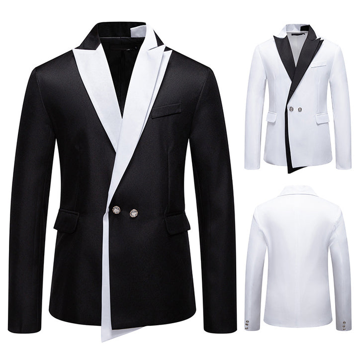 Herren Eleganter Smoking-Blazer mit kontrastreichem Revers Aliams