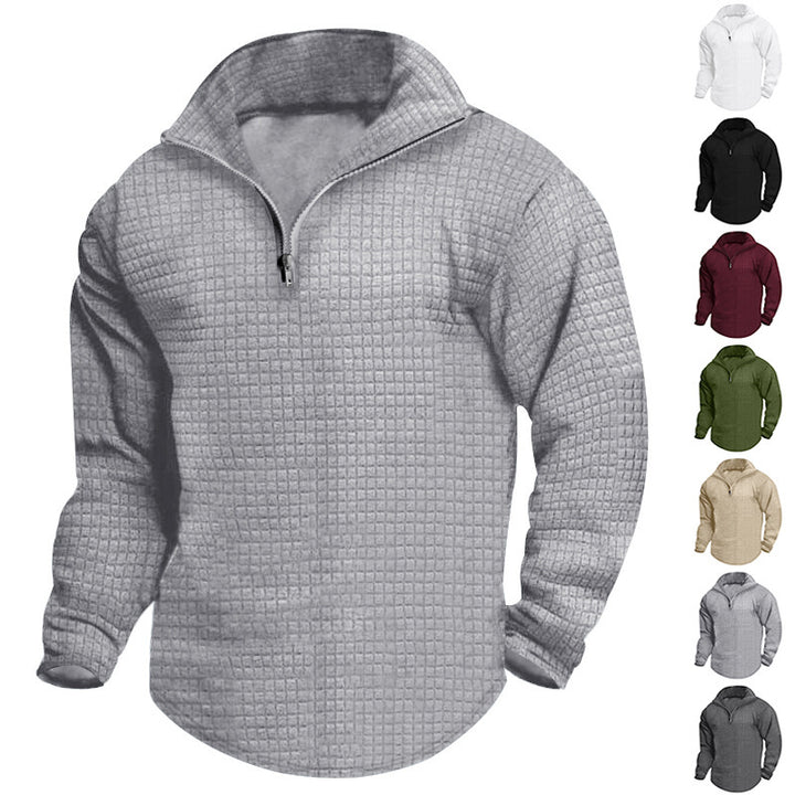 Herren Wärmeisolierter Pullover mit halbhohem Kragen und strukturierter Oberfläche Aliams