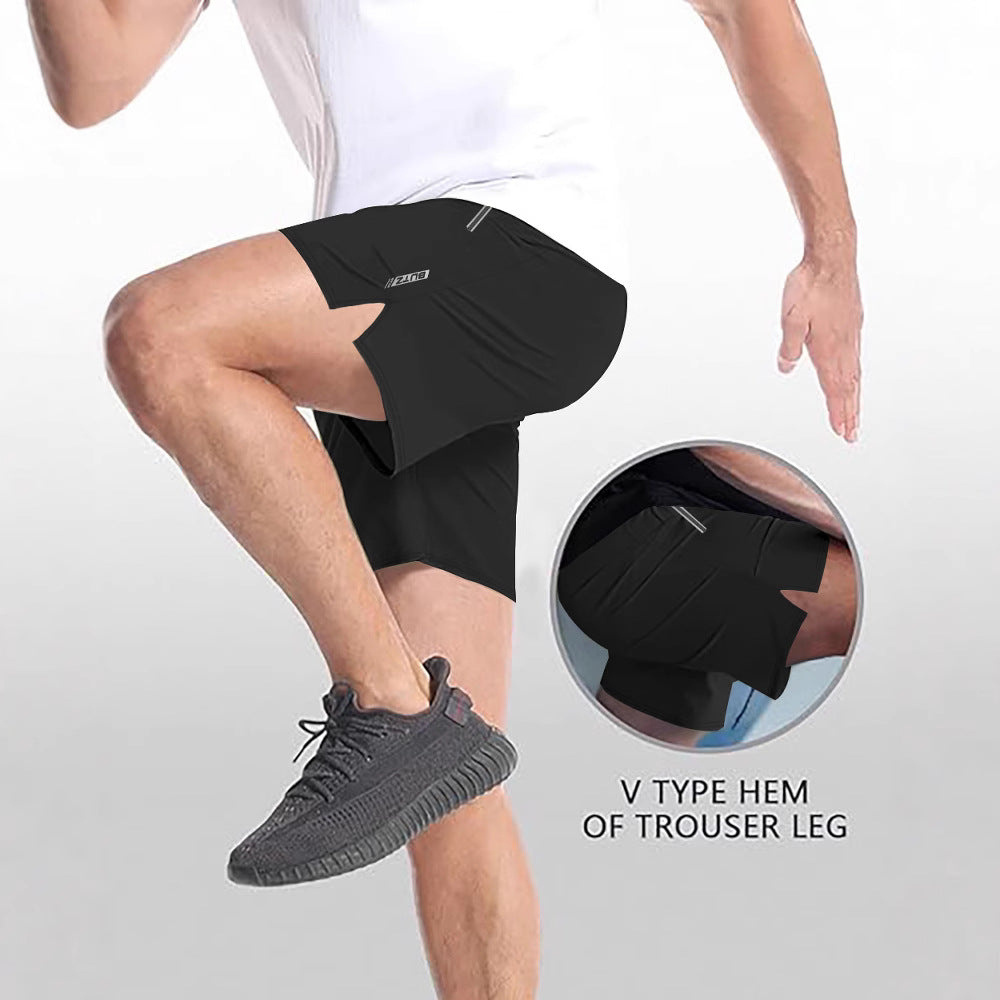 Herren Atmungsaktive Sportshorts mit Seitentaschen und elastischem Bund Aliams