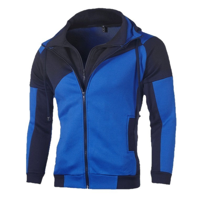 Herren sportliche Jacke mit innovativem Patchwork-Design und Kapuze Aliams